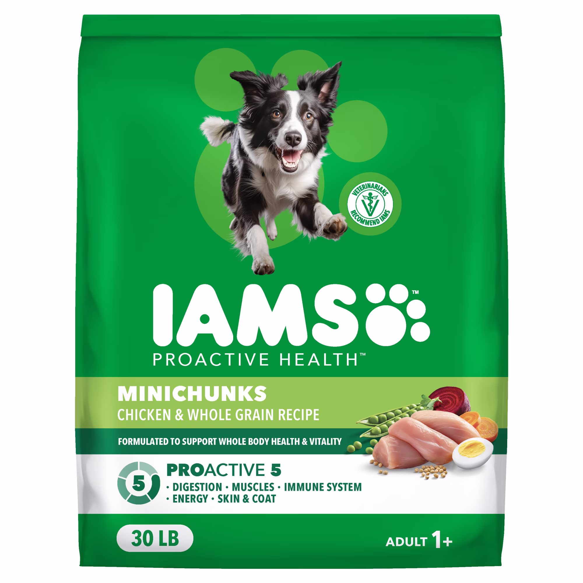 IAMS Proactive Health Adult Minichunks Premium Dry Dog Food, Adult Dog Food Dry Recipe, 30 lb. Bag
