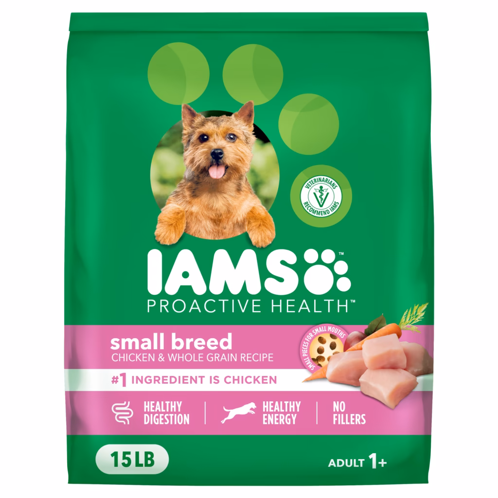 IAMS Proactive Health Dry Dog Food for Small Breeds, Adult Dog Food Dry Recipe, 15 lb. Bag