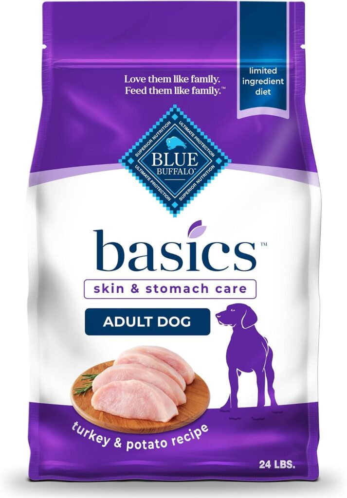 Blue Buffalo Basics Turkey Adult Skin & Stomach Care Dry Dog Food, 24 lb