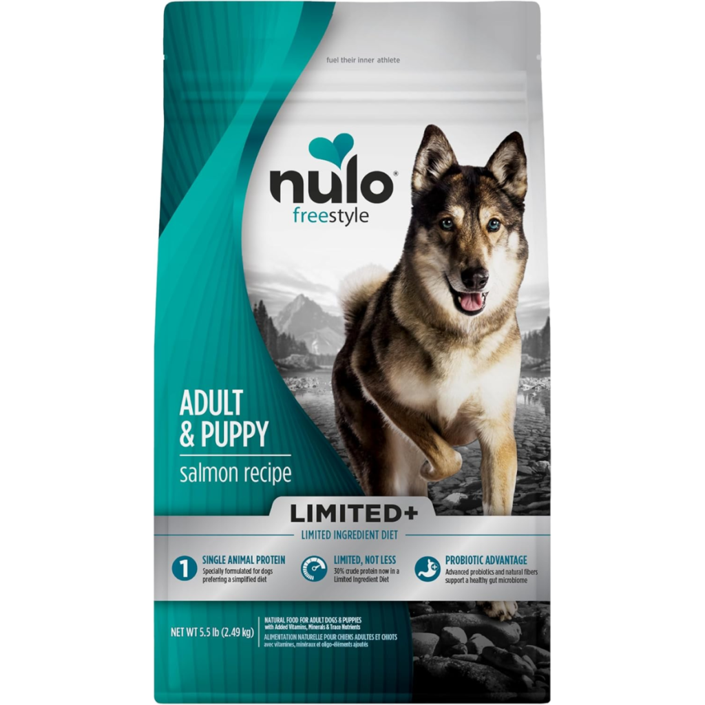 Nulo FreeStyle Limited Ingredient Dry Dog Food - High Protein Salmon Recipe, Natural Grain Free Dog Food for Puppies & Adults, Small, Medium and Large Breed Kibble, 5.5lb Bag